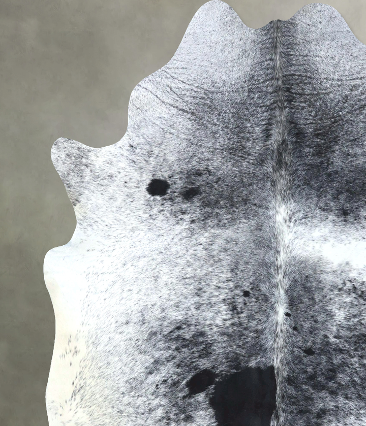 Salt and Pepper Black XX-Large Brazilian Cowhide Rug 7'11"H x 6'8"W #B19754 by Hudson Hides