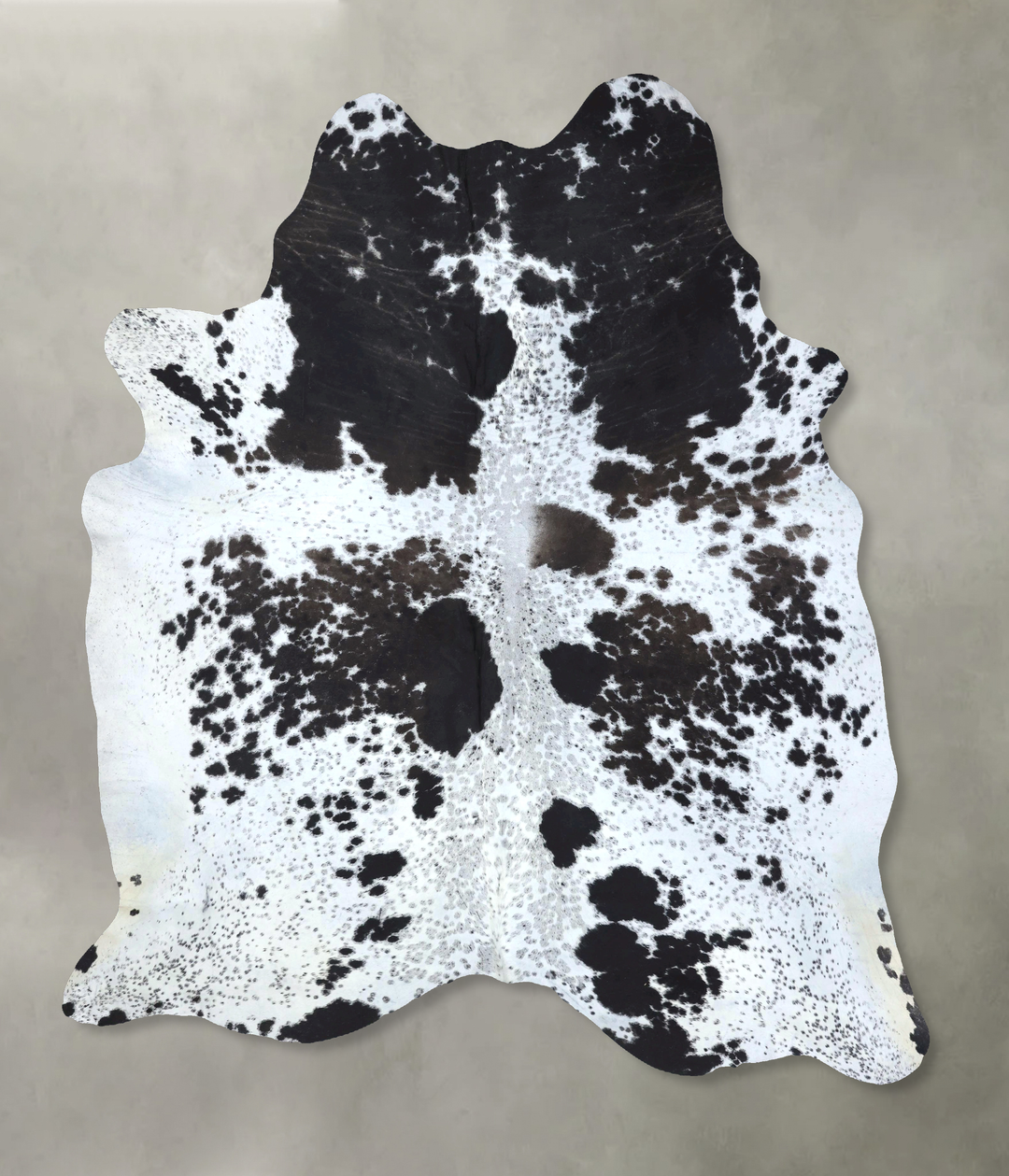 Salt and Pepper Black XX-Large Brazilian Cowhide Rug 8'8"H x 7'1"W #B1