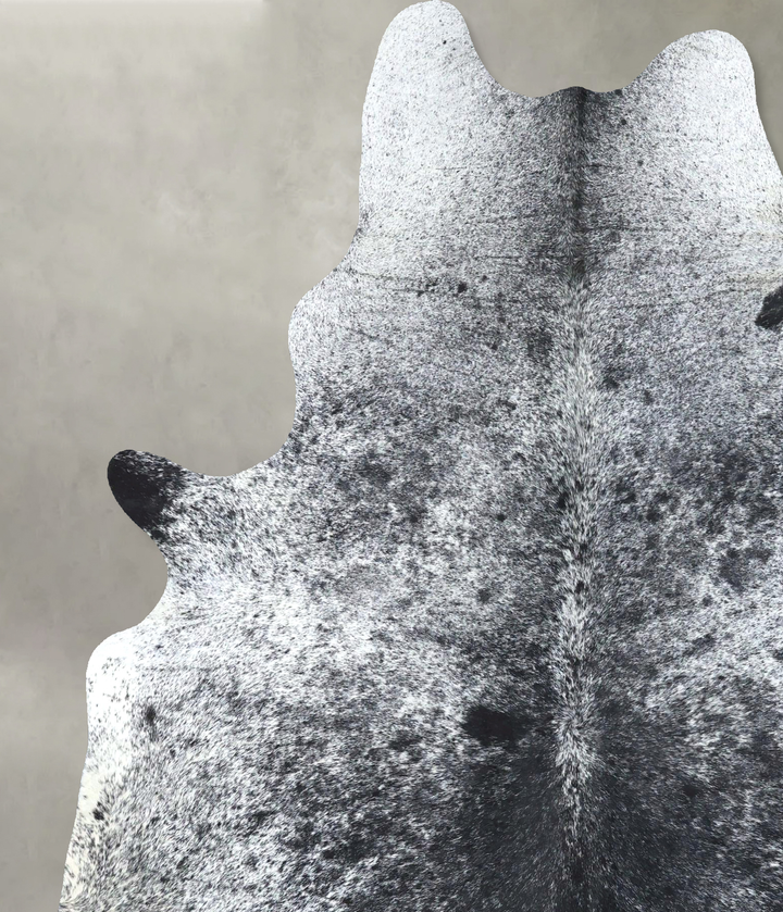 Salt and Pepper Black X-Large Brazilian Cowhide Rug 7'9"H x 6'1"W #B19771 by Hudson Hides