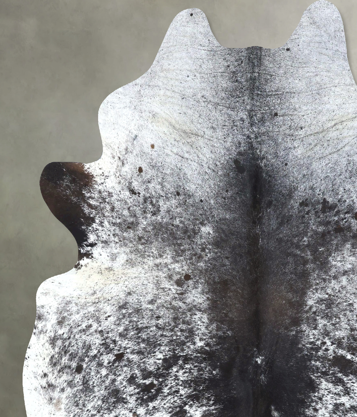 Salt and Pepper Black XX-Large Brazilian Cowhide Rug 8'7"H x 6'10"W #B19774 by Hudson Hides