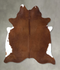 Brown and White Regular XX-Large Brazilian Cowhide Rug 8'4