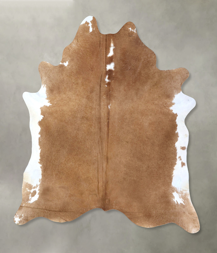 Brown and White Regular XX-Large Brazilian Cowhide Rug 8'2"H x 6'10"W #B19909 by Hudson Hides
