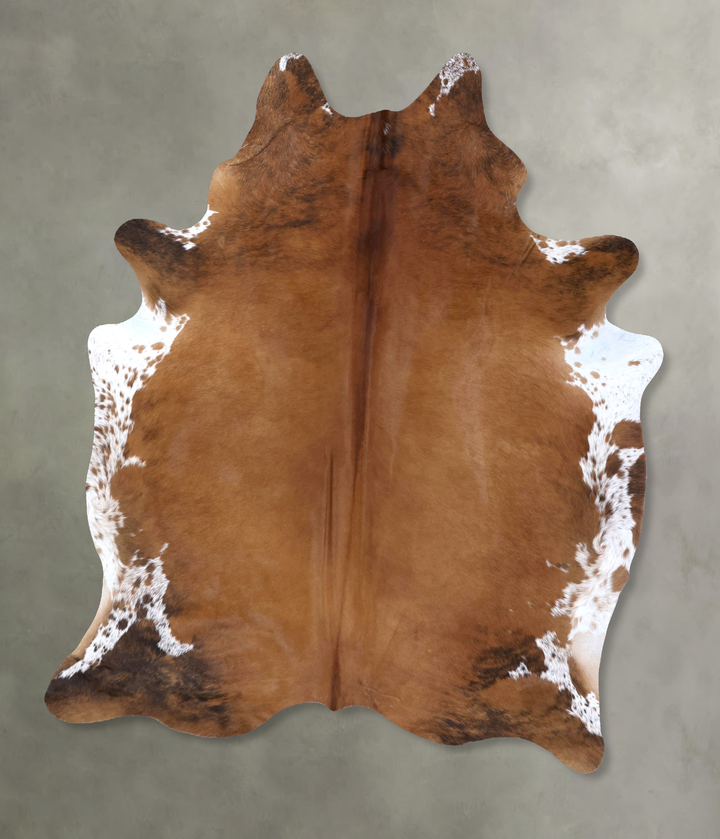 Brown and White Regular X-Large Brazilian Cowhide Rug 7'8"H x 6'6"W #B19911 by Hudson Hides