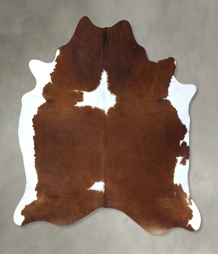 Brown and White XX-Large Brazilian Cowhide Rug 8'11"H x 7'7"W #B19986 by Hudson Hides