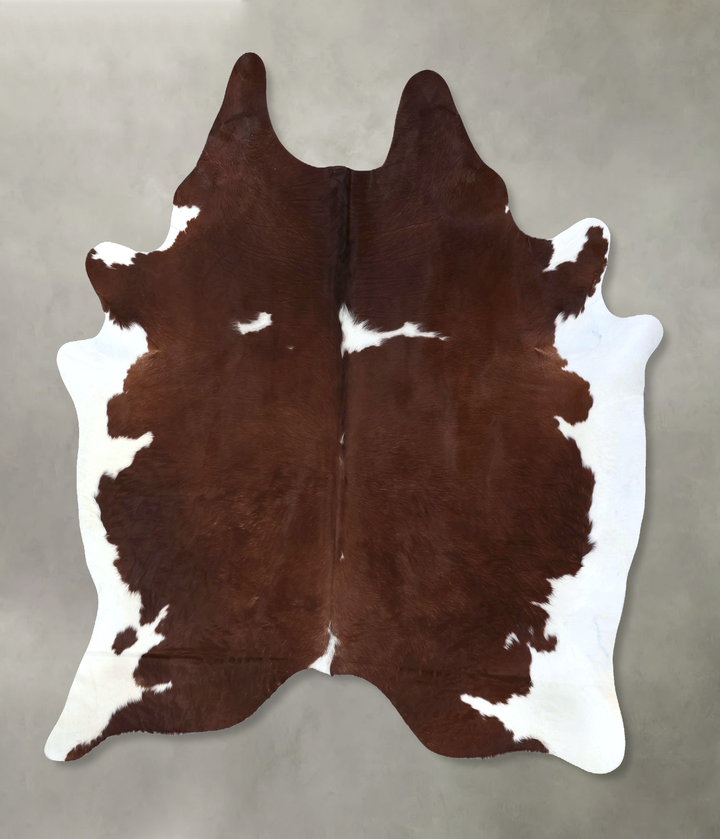 Brown and White XX-Large Brazilian Cowhide Rug 7'7"H x 6'7"W #B19997 by Hudson Hides