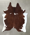 Brown and White XX-Large Brazilian Cowhide Rug 7'7