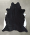 Solid Black X-Large Brazilian Cowhide Rug 7'4