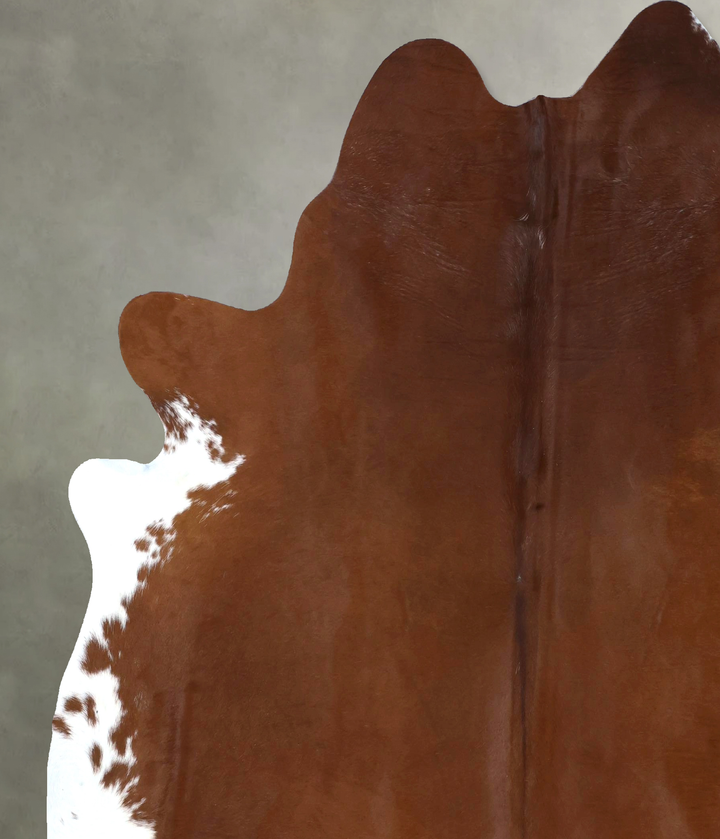 Brown and White Regular XX-Large Brazilian Cowhide Rug 8'0"H x 7'1"W #B20009 by Hudson Hides