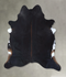 Solid Black XX-Large Brazilian Cowhide Rug 8'7