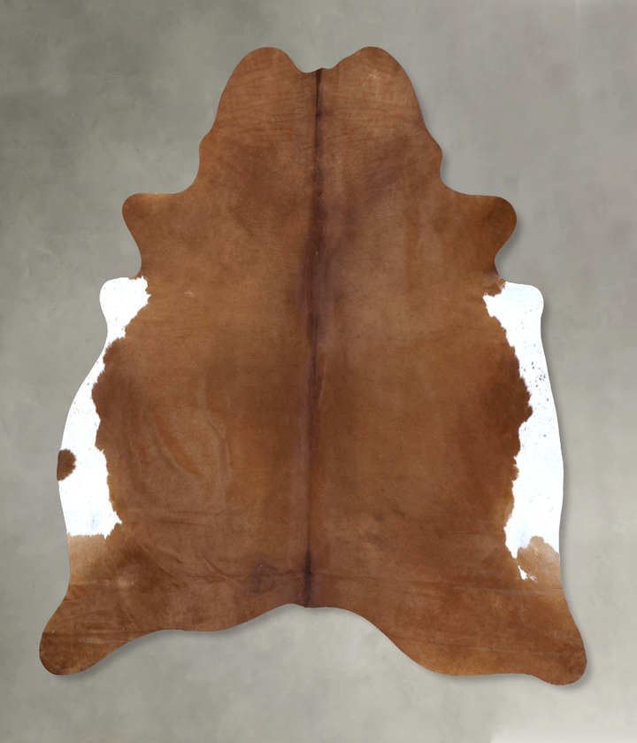 Brown and White Regular XX-Large Brazilian Cowhide Rug 7'8"H x 6'7"W #B20085 by Hudson Hides