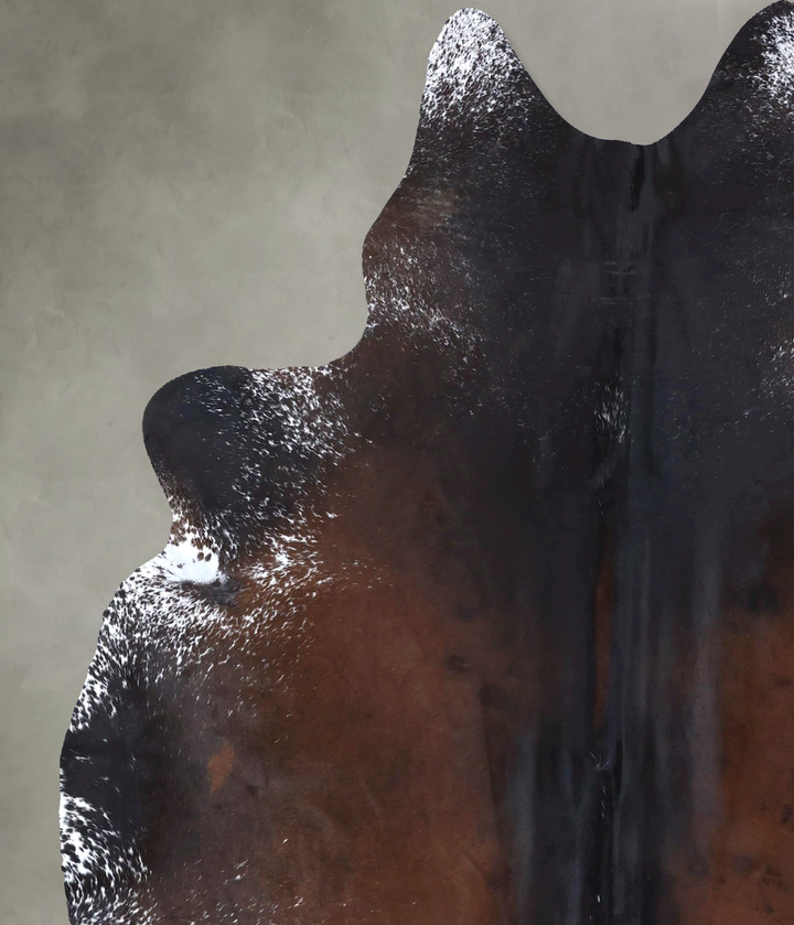 Salt and Pepper Brown XX-Large Brazilian Cowhide Rug 8'0"H x 6'5"W #B20112 by Hudson Hides