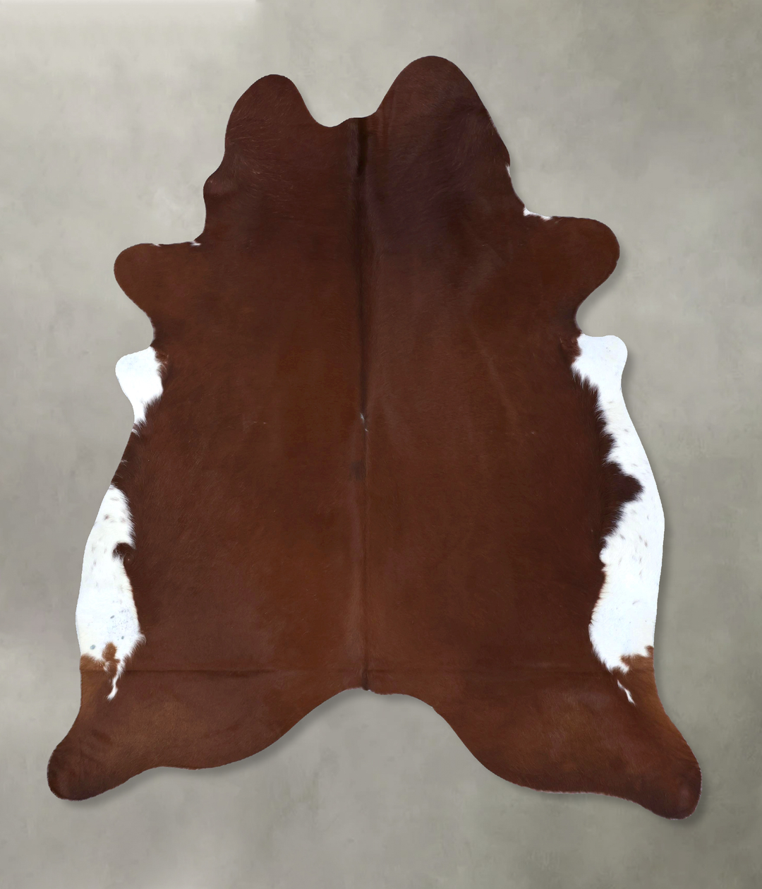 Brown and White Regular X-Large Brazilian Cowhide Rug 7'7"H x 6'7"W #B