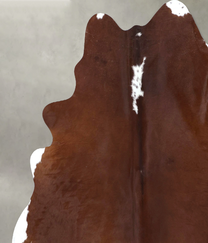 Brown and White Regular XX-Large Brazilian Cowhide Rug 7'7"H x 6'8"W #B20142 by Hudson Hides
