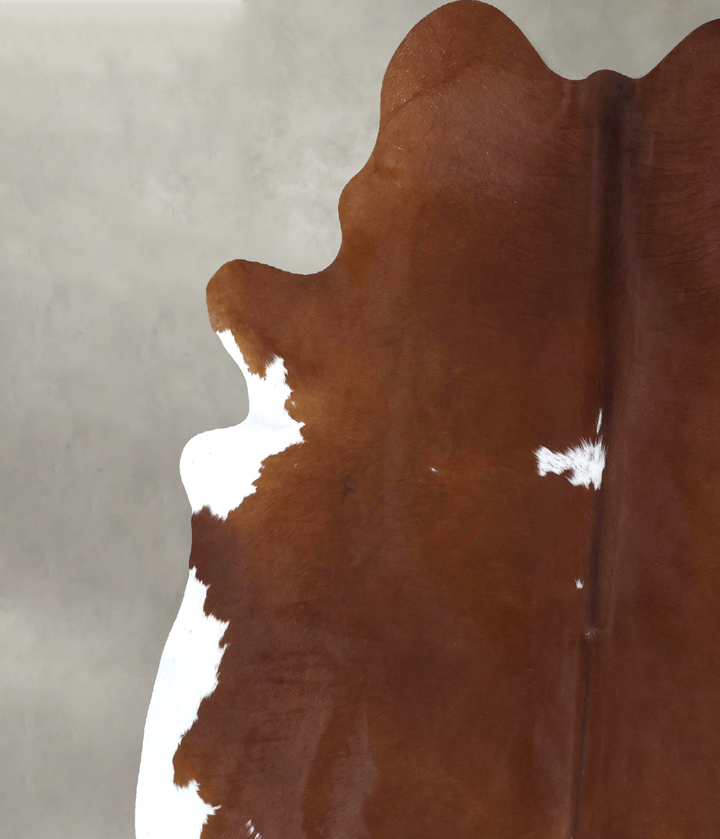 Brown and White Regular XX-Large Brazilian Cowhide Rug 8'0"H x 6'11"W #B20147 by Hudson Hides