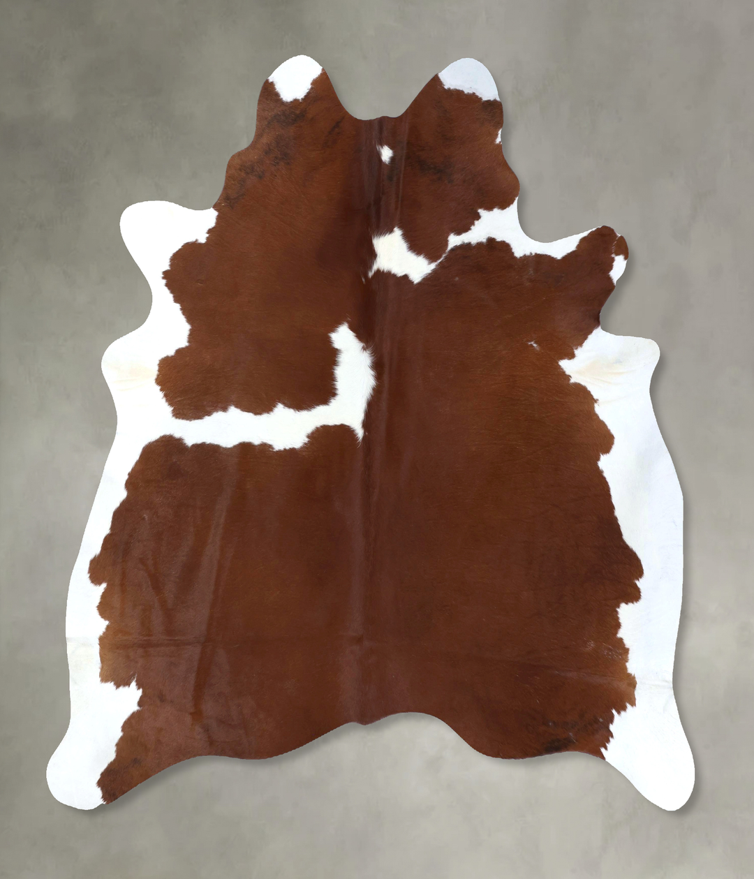 Brown and White X-Large Brazilian Cowhide Rug 7'3"H x 6'8"W #B20155 by