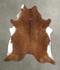 Brown and White Regular XX-Large Brazilian Cowhide Rug 8'1