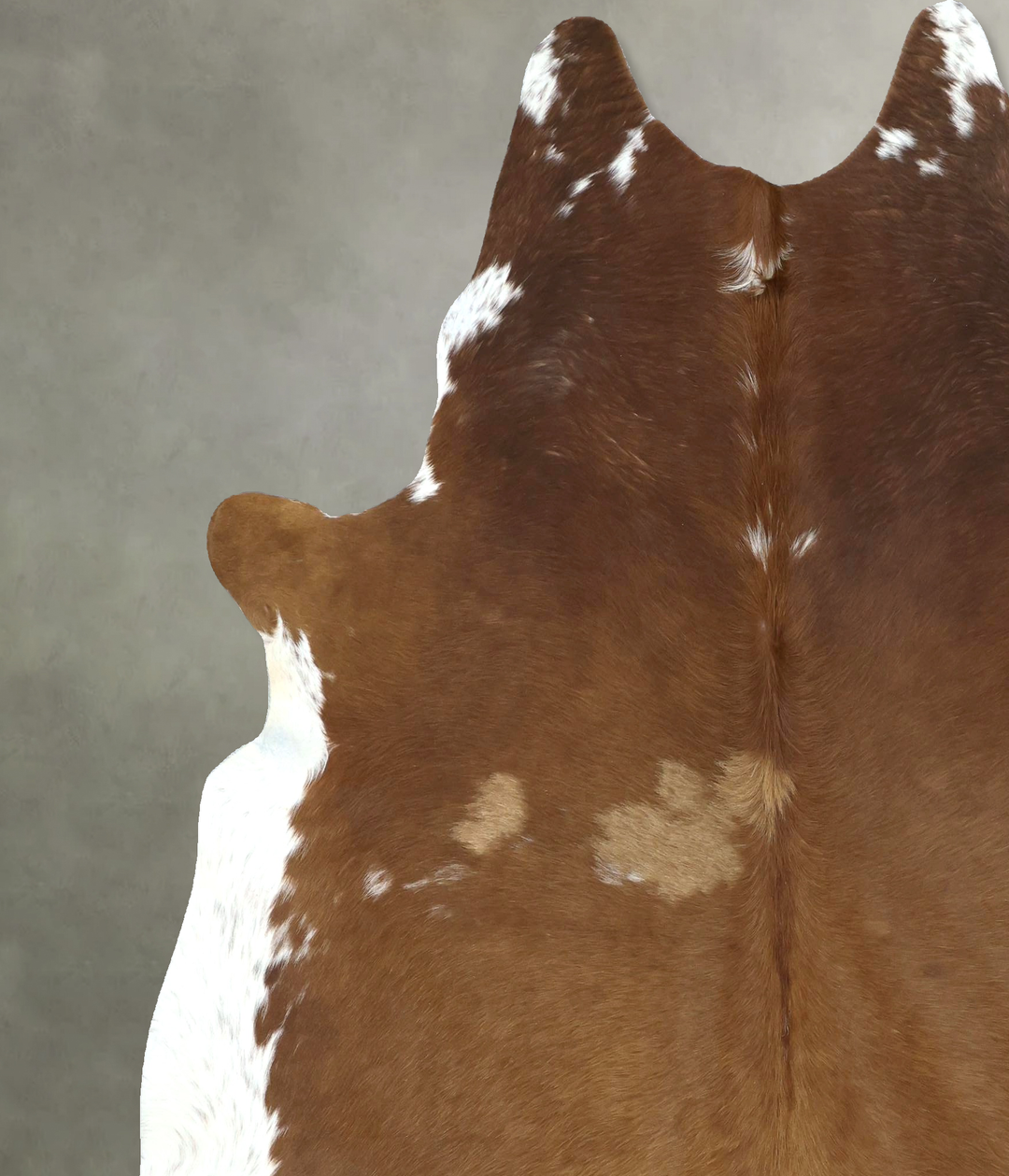 Brown and White Regular XX-Large Brazilian Cowhide Rug 7'8"H x 6'9"W #