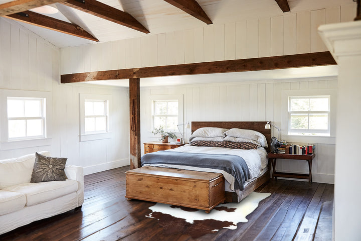 Brown and White X-Large Brazilian Cowhide Rug 7'7"H x 5'11"W #B20292 by Hudson Hides