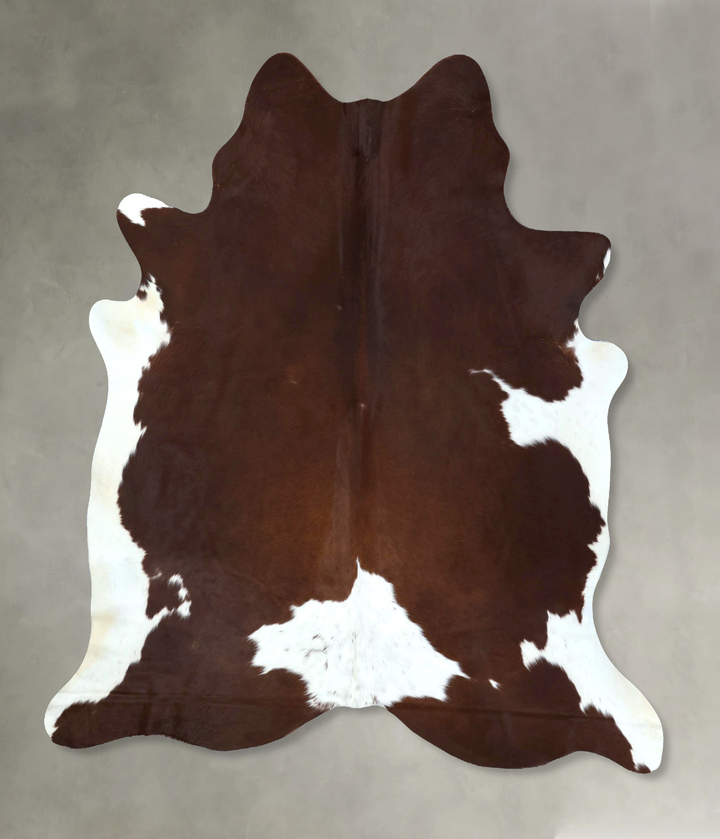 Brown and White XX-Large Brazilian Cowhide Rug 7'8"H x 6'9"W #B20341 by Hudson Hides
