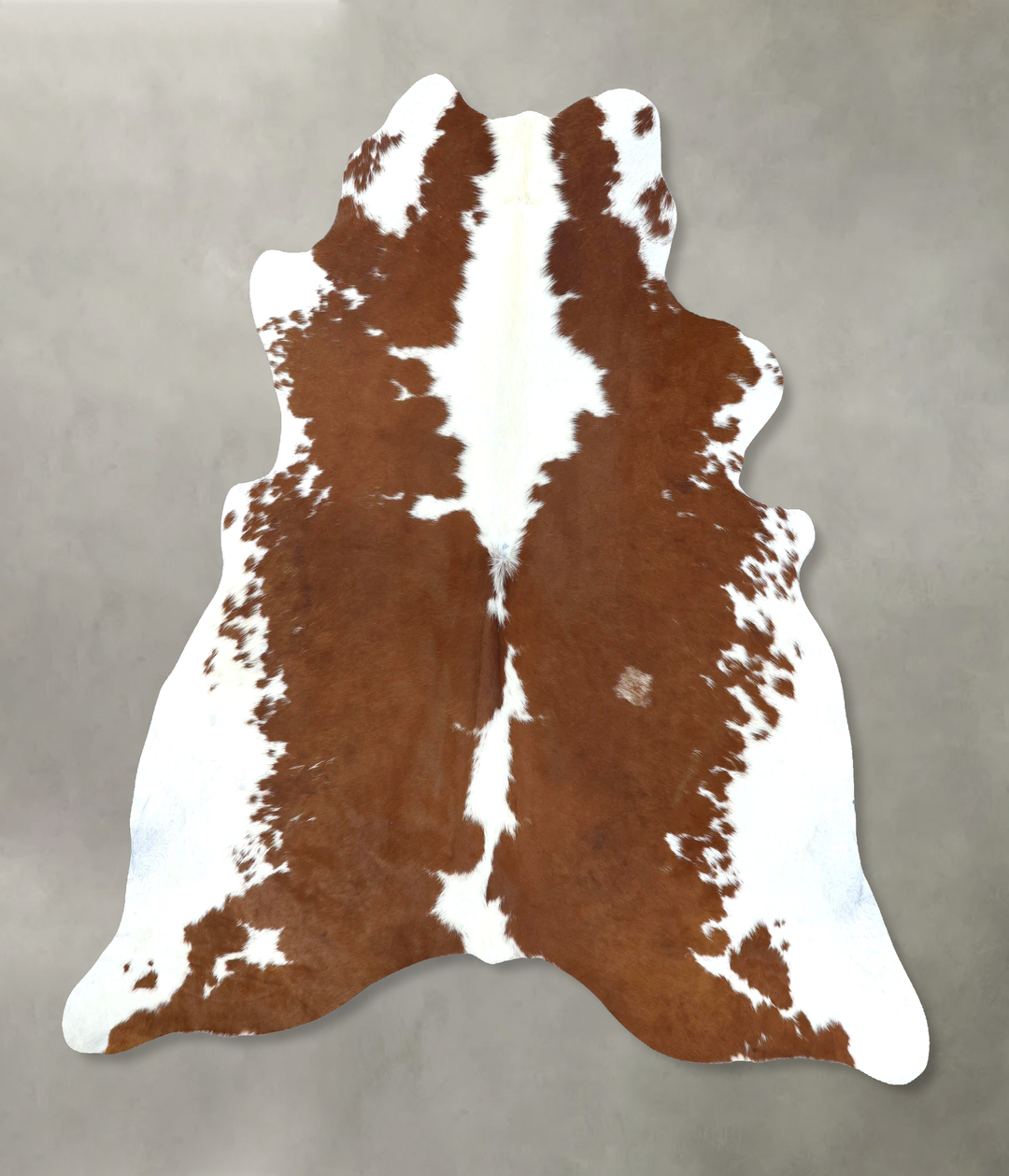 Brown and White XX-Large Brazilian Cowhide Rug 7'4"H x 7'0"W #B20344 b