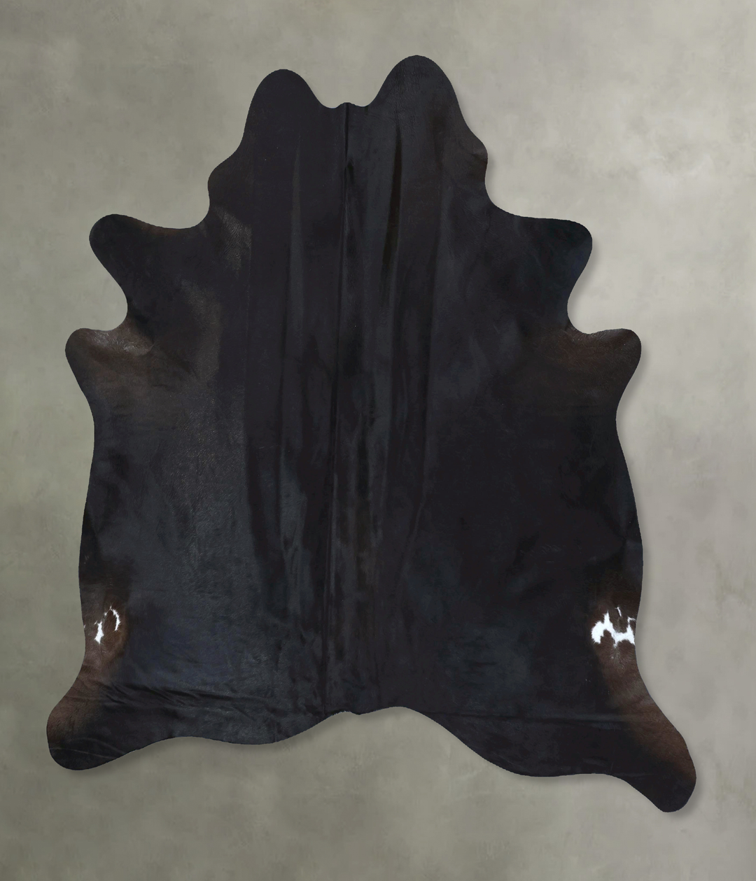 Solid Black X-Large Brazilian Cowhide Rug 7'4"H x 6'4"W #B20349 by Hud