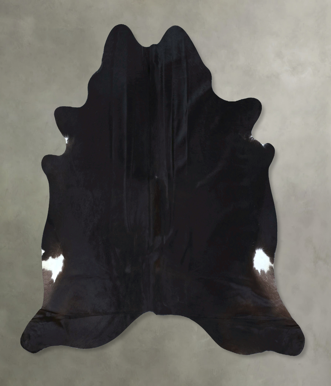 Solid Black X-Large Brazilian Cowhide Rug 7'0"H x 7'2"W #B20352 by Hud