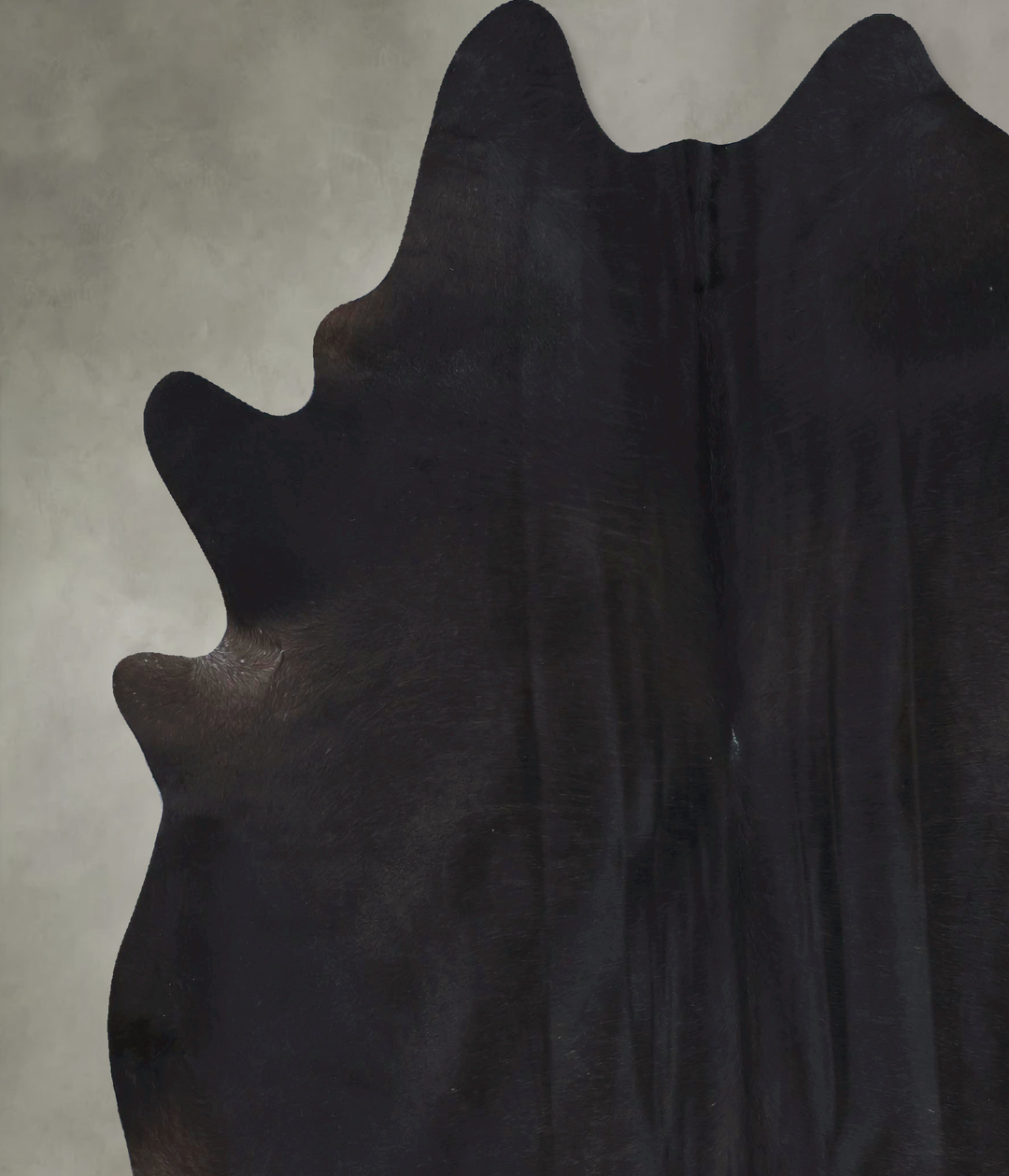 Solid Black XX-Large Brazilian Cowhide Rug 8'1"H x 6'10"W #B20353 by H