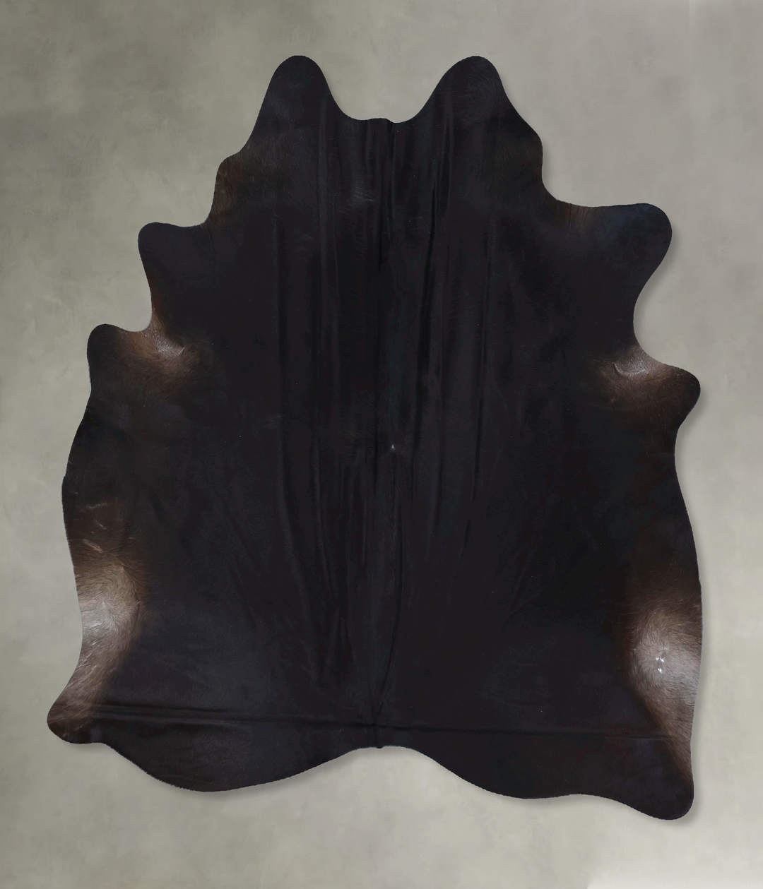 Solid Black X-Large Brazilian Cowhide Rug 7'0"H x 6'1"W #B20354 by Hud