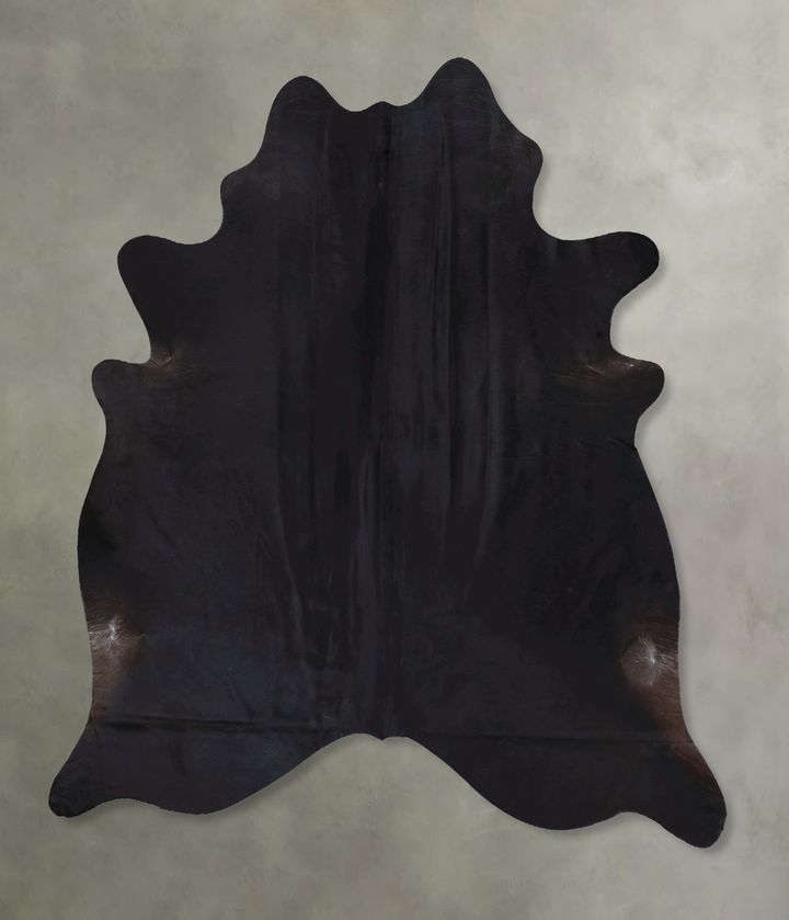 Solid Black X-Large Brazilian Cowhide Rug 7'3"H x 6'6"W #B20355 by Hudson Hides