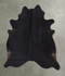 Solid Black X-Large Brazilian Cowhide Rug 7'3