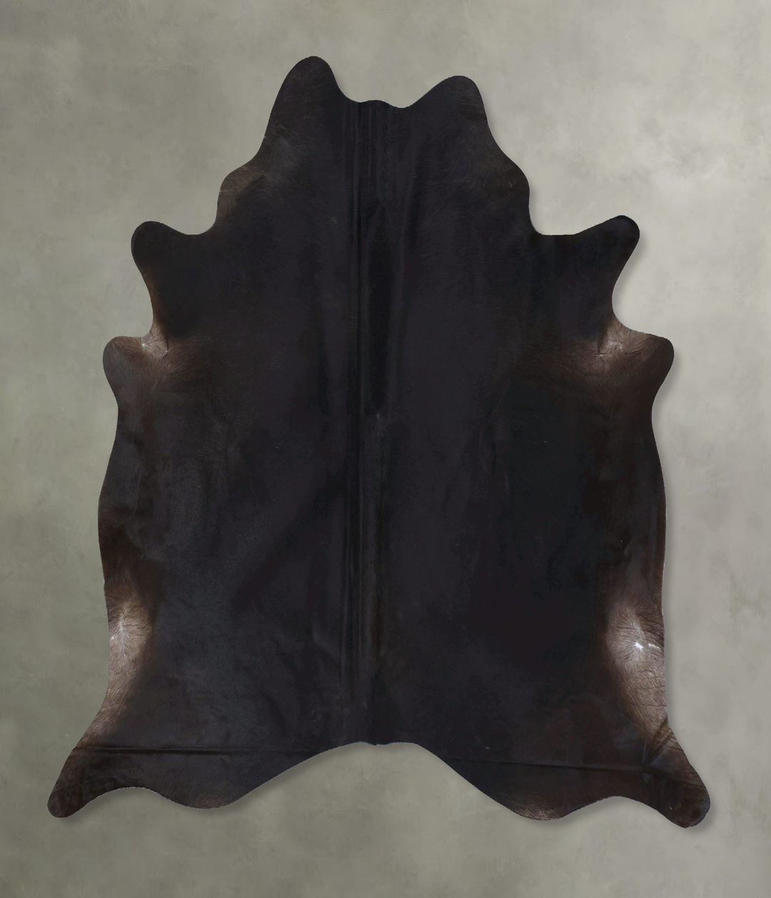 Solid Black X-Large Brazilian Cowhide Rug 7'4"H x 6'9"W #B20358 by Hud
