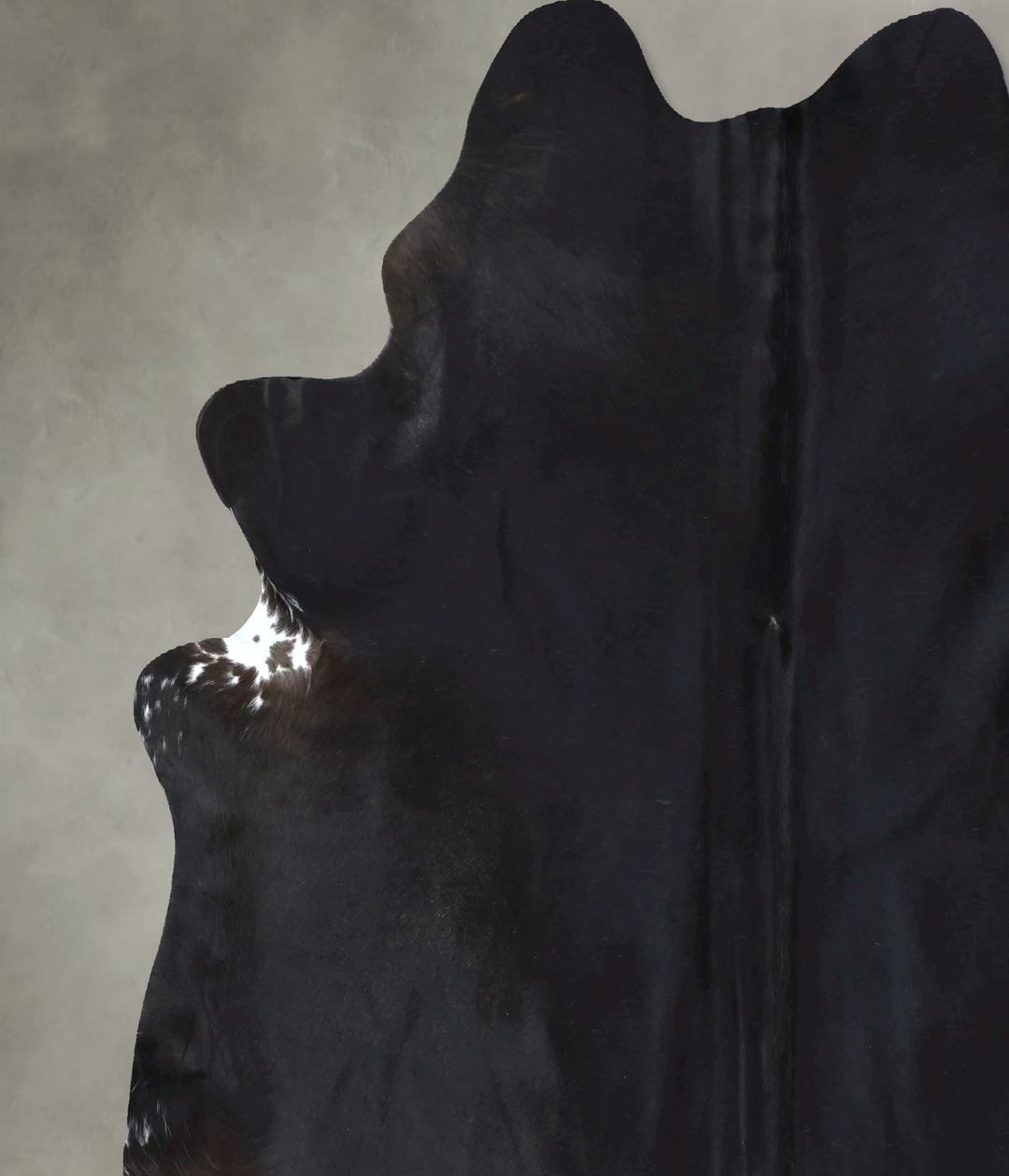 Solid Black XX-Large Brazilian Cowhide Rug 7'5"H x 6'9"W #B20360 by Hu
