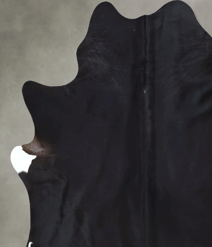 Solid Black X-Large Brazilian Cowhide Rug 7'6"H x 6'8"W #B20362 by Hudson Hides