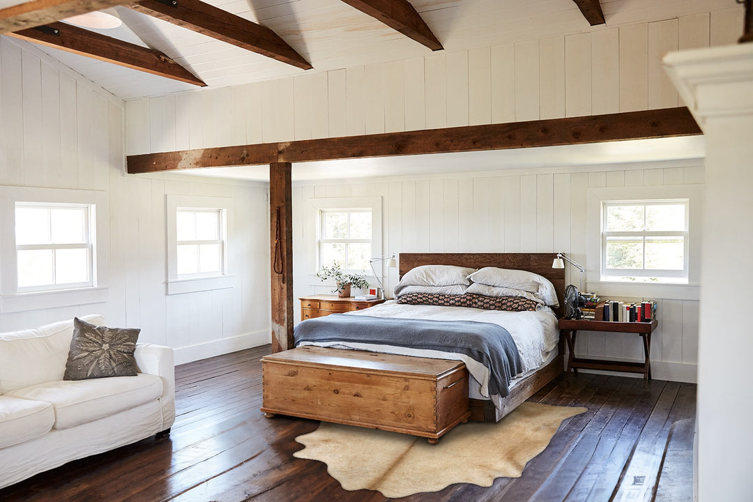 Beige X-Large Brazilian Cowhide Rug 7'4"H x 6'9"W #B20415 by Hudson Hi