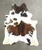 Chocolate and White X-Large Brazilian Cowhide Rug 7'9