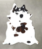 Chocolate and White XX-Large Brazilian Cowhide Rug 8'2