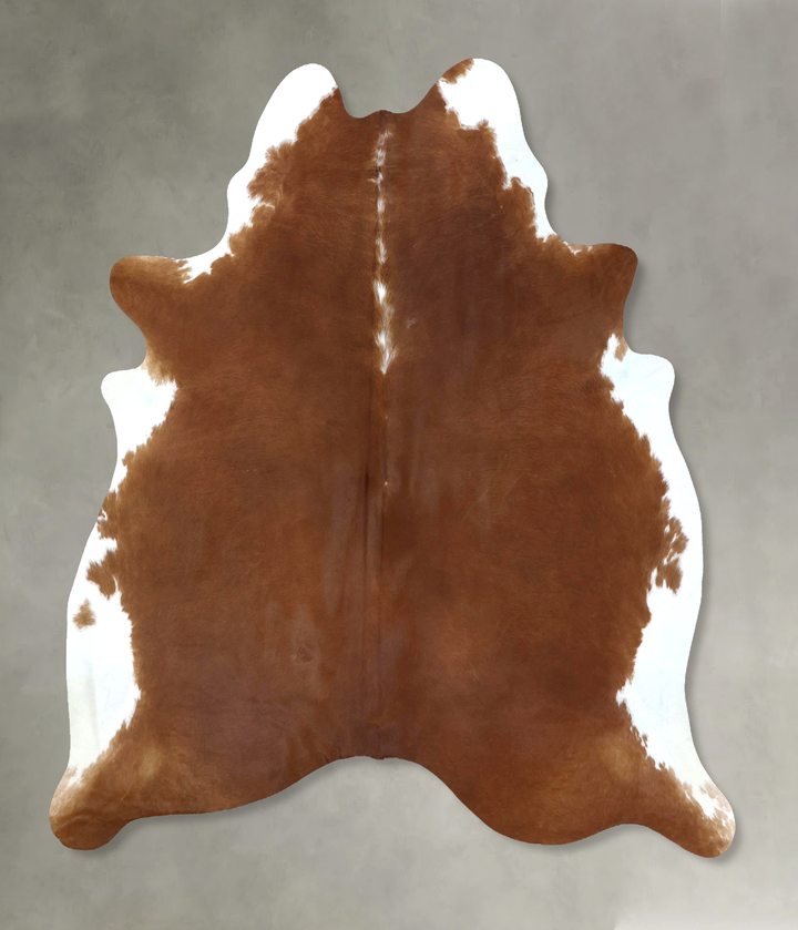 Brown and White Regular XX-Large Brazilian Cowhide Rug 7'8"H x 6'7"W #B20590 by Hudson Hides