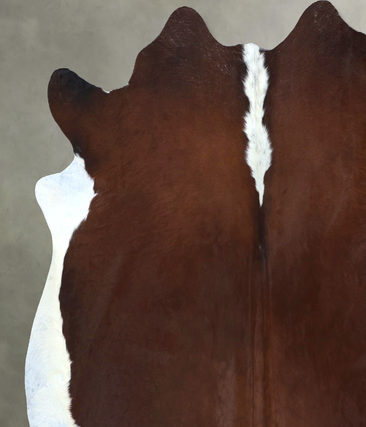Brown and White Regular XX-Large Brazilian Cowhide Rug 7'4"H x 7'2"W #B20613 by Hudson Hides