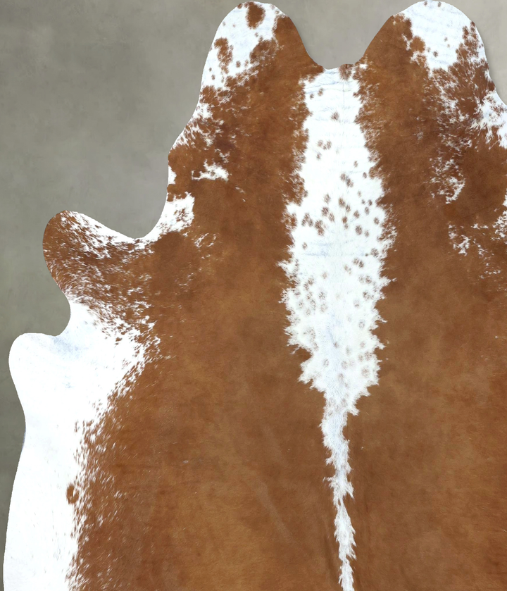 Brown and White XX-Large Brazilian Cowhide Rug 7'5"H x 6'10"W #B20689 by Hudson Hides