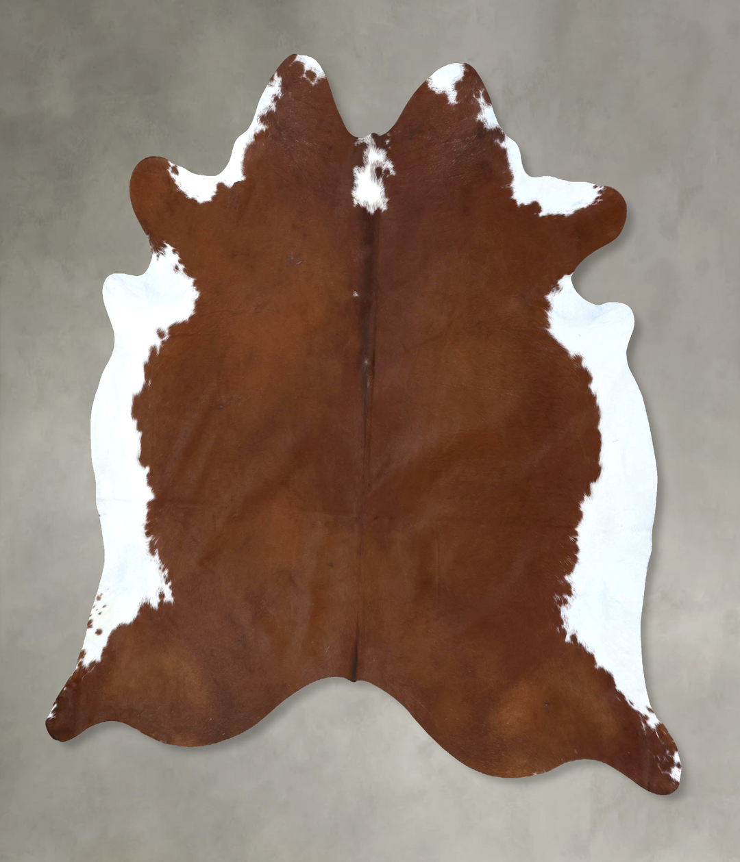 Brown and White Regular XX-Large Brazilian Cowhide Rug 7'7"H x 7'3"W #