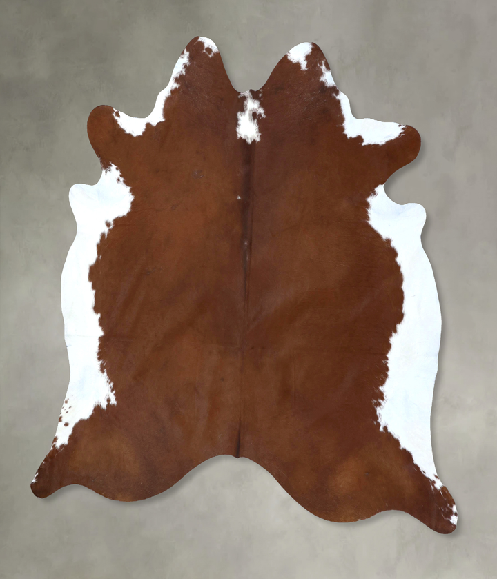 Brown and White Regular XX-Large Brazilian Cowhide Rug 7'7"H x 7'3"W #B20697 by Hudson Hides