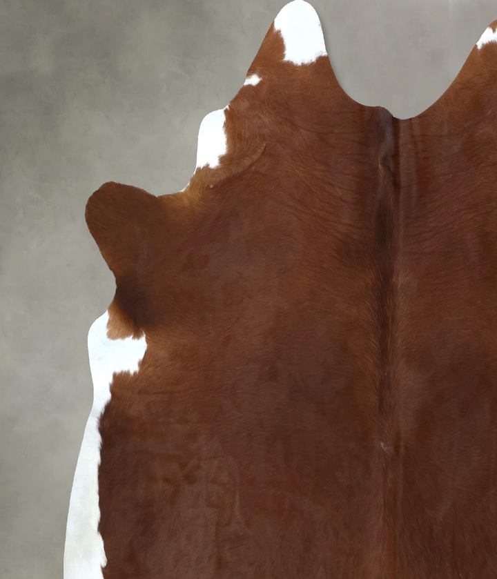 Brown and White Regular XX-Large Brazilian Cowhide Rug 7'9"H x 7'5"W #B20768 by Hudson Hides