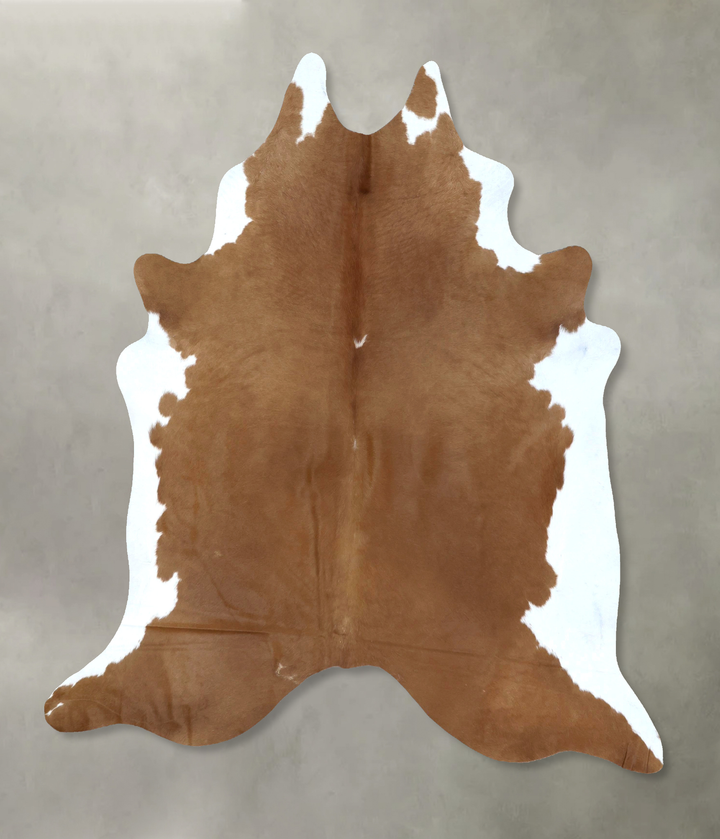 Brown and White Regular XX-Large Brazilian Cowhide Rug 7'8"H x 6'8"W #B20770 by Hudson Hides