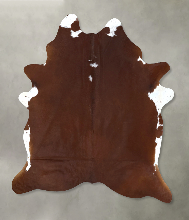 Brown and White Regular X-Large Brazilian Cowhide Rug 7'11"H x 6'3"W #B20804 by Hudson Hides