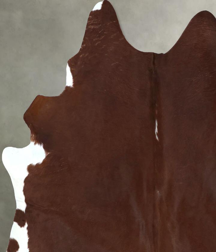 Brown and White Regular XX-Large Brazilian Cowhide Rug 8'0"H x 6'11"W #B20812 by Hudson Hides