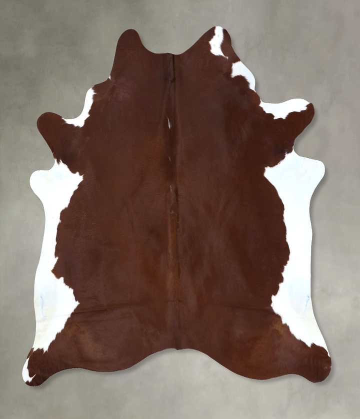 Brown and White Regular XX-Large Brazilian Cowhide Rug 7'8"H x 6'8"W #B20814 by Hudson Hides