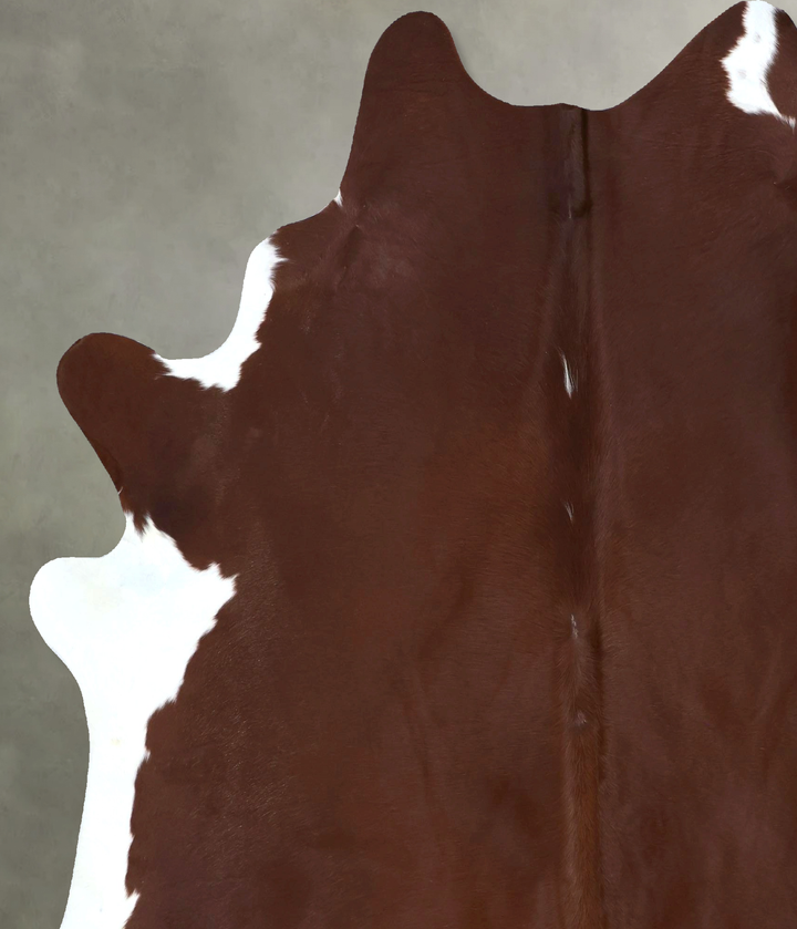 Brown and White Regular XX-Large Brazilian Cowhide Rug 7'8"H x 6'8"W #B20814 by Hudson Hides
