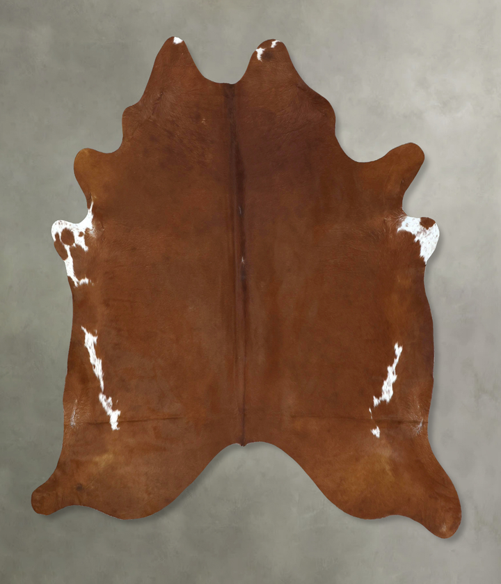 Brown and White Regular XX-Large Brazilian Cowhide Rug 7'6"H x 6'11"W #B20868 by Hudson Hides