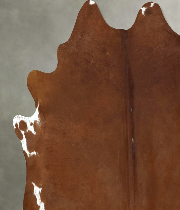 Brown and White Regular XX-Large Brazilian Cowhide Rug 7'6"H x 6'11"W #B20868 by Hudson Hides