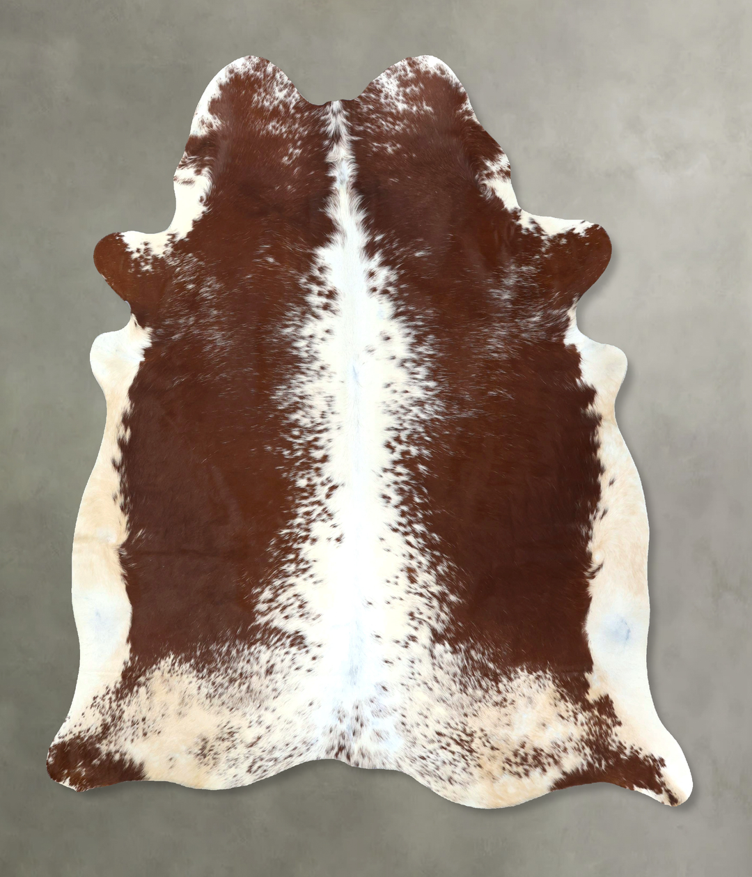 Brown and White X-Large Brazilian Cowhide Rug 7'4"H x 6'4"W #B20884 by